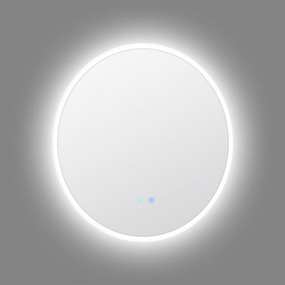600MM ROUND LED MIRROR WITH MOTION SENSOR | DEMISTER | 3 COLOUR LIGHTS | 15MM RIM