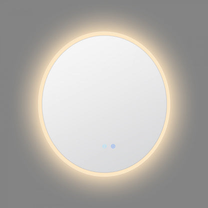 600MM ROUND LED MIRROR WITH MOTION SENSOR | DEMISTER | 3 COLOUR LIGHTS | 15MM RIM