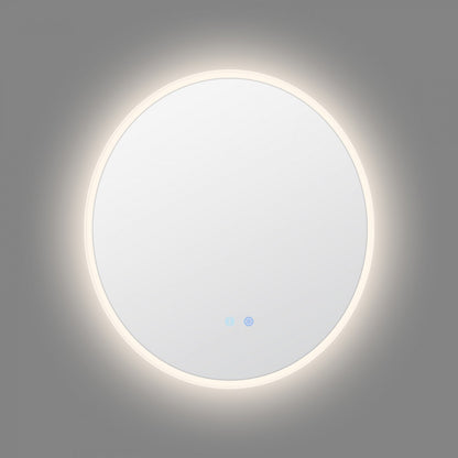 600MM ROUND LED MIRROR WITH MOTION SENSOR | DEMISTER | 3 COLOUR LIGHTS | 15MM RIM