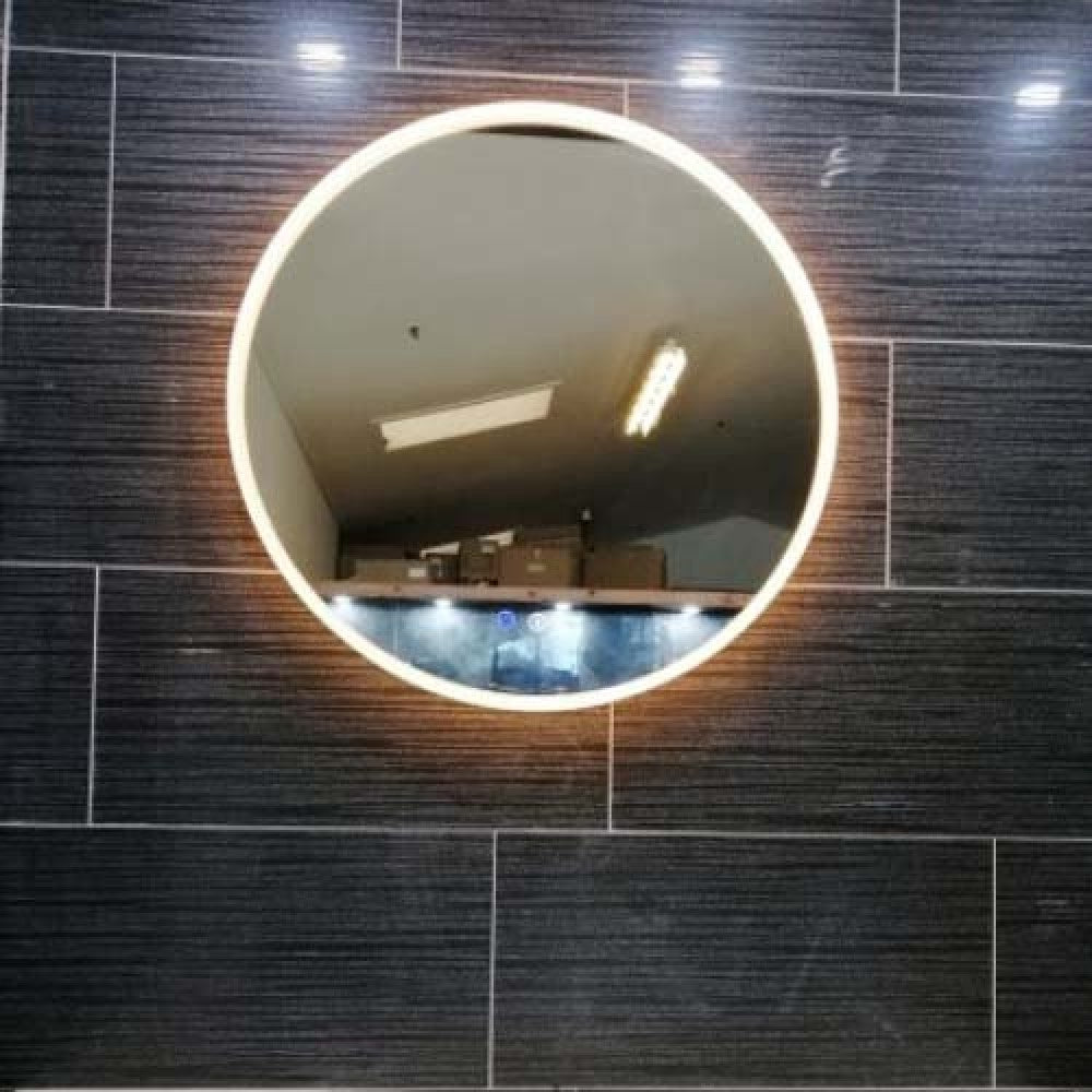 700MM ROUND LED MIRROR WITH MOTION SENSOR | DEMISTER | 3 COLOUR LIGHTS | 20MM RIM - The Tile Collection™