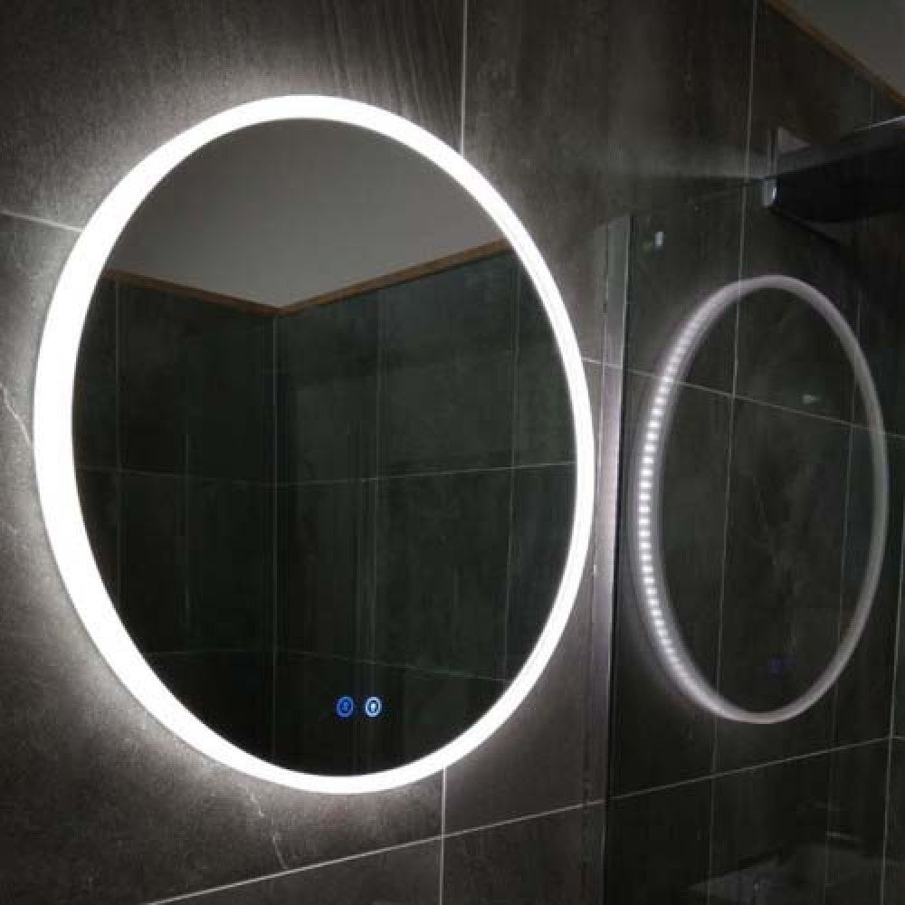 700MM ROUND LED MIRROR WITH MOTION SENSOR | DEMISTER | 3 COLOUR LIGHTS | 20MM RIM - The Tile Collection™