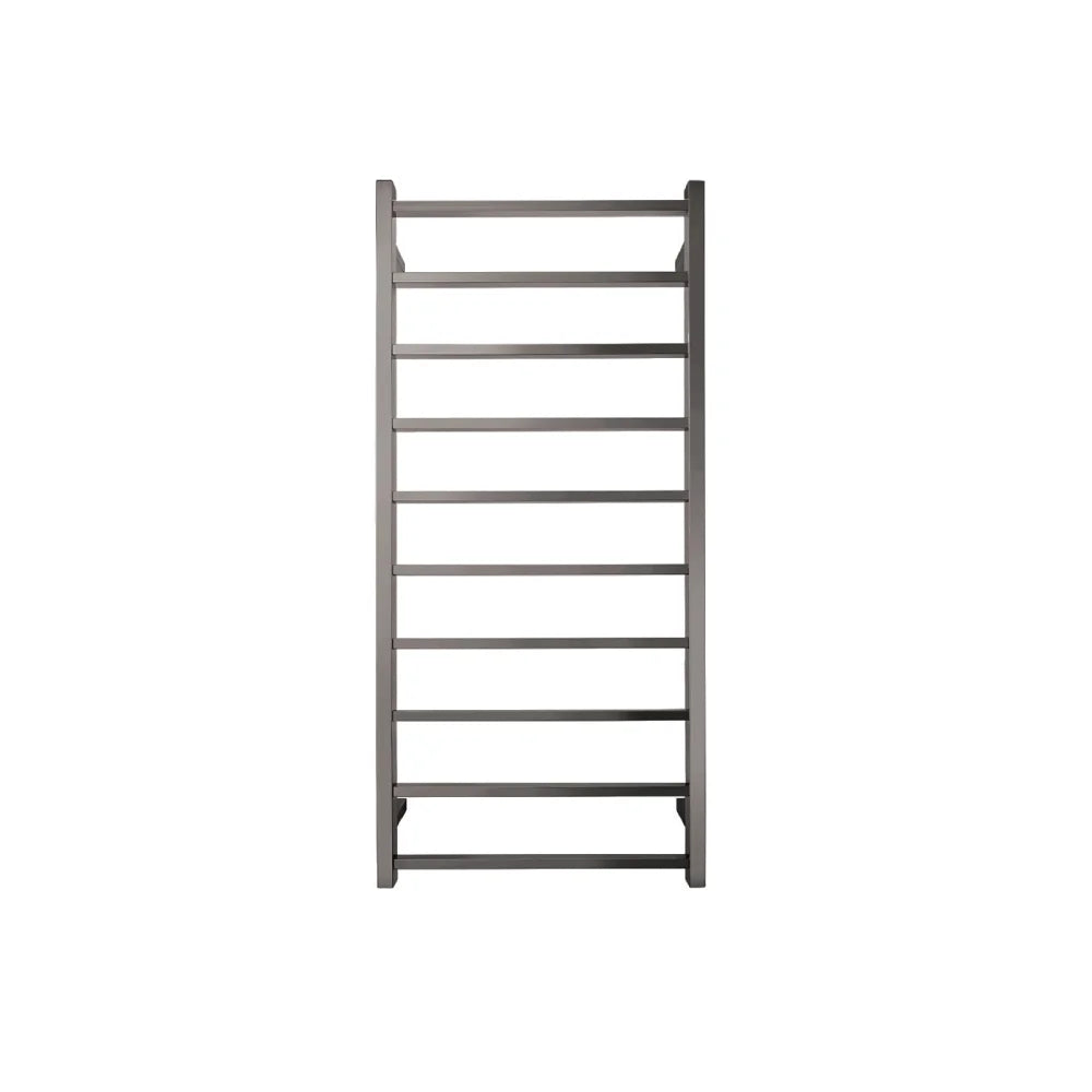 TRANQUILLITY JERSEY 10 BAR SQUARE HEATED TOWEL WARMER 1340H*620W*120D - BRUSHED GUNMETAL