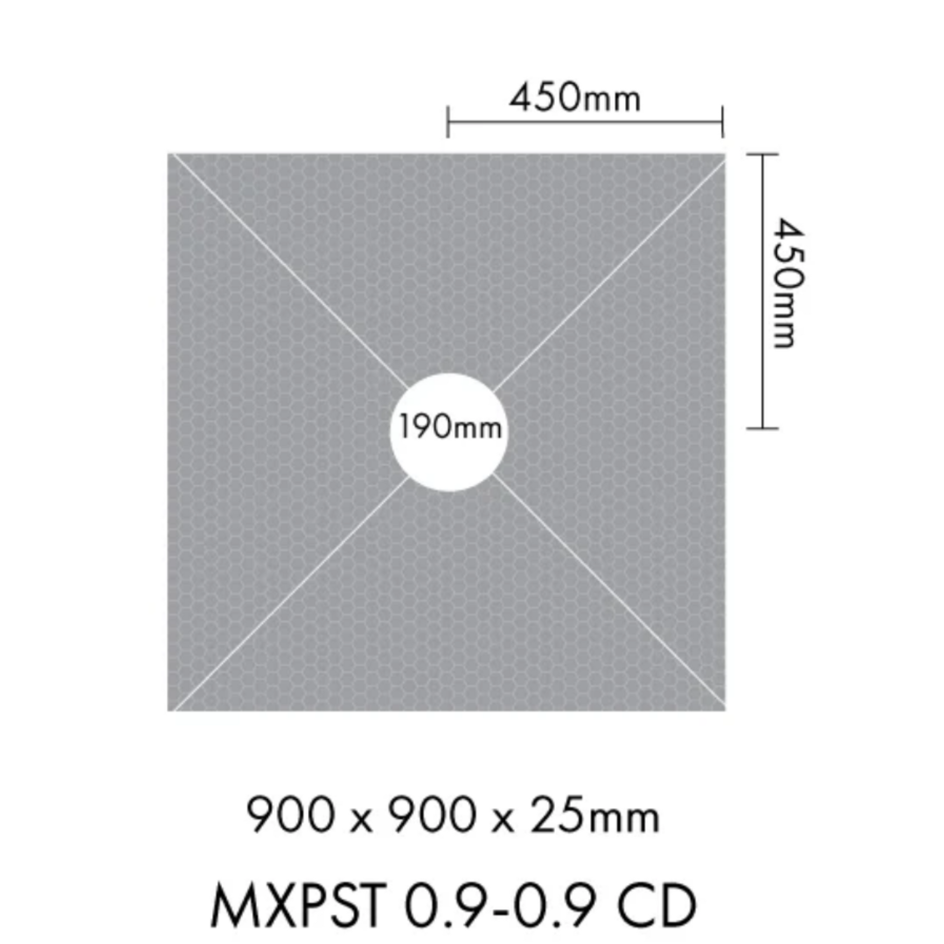 MARMOX READY TO TILE - OVER SHOWER BASE 900X900MM - CENTRE DRAIN - The Tile Collection™
