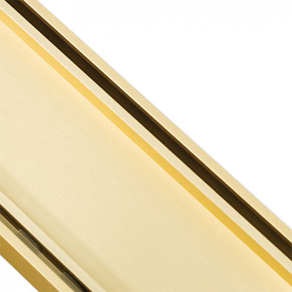 LAUXES SLIMLINE ALUMINIUM TILE INSERT CHANNEL DRAIN - MATTE GOLD