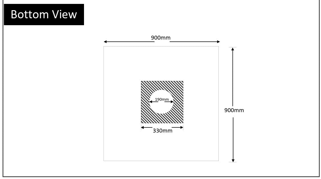 MARMOX READY TO TILE - OVER SHOWER BASE 900X900MM - CENTRE DRAIN - The Tile Collection™