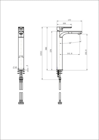 NOVA HIGH RISE BASIN MIXER| 4 COLOURS