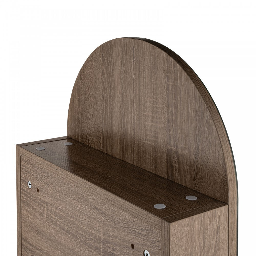 ARCH MIRROR CABINET - NATURAL OAK 610X900MM