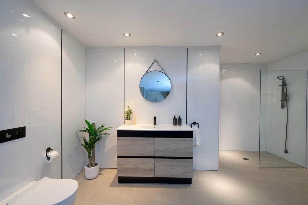 1200MM POLO BLACK AND LIGHT OAK FREESTANDING VANITY SINGLE BASIN - The Tile Collection™