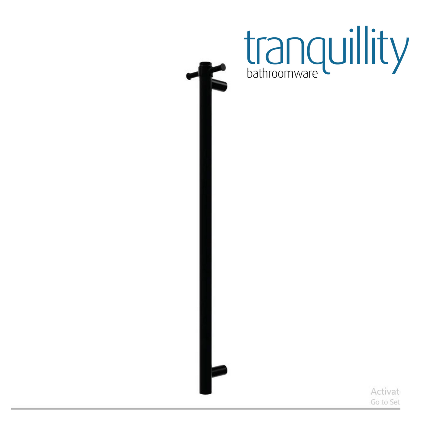 TRANQUILLITY ROUND VERTICAL HEATED TOWEL BAR 1000MM | BLACK - The Tile Collection™