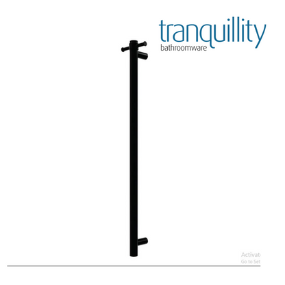 TRANQUILLITY ROUND VERTICAL HEATED TOWEL BAR 1000MM | BLACK - The Tile Collection™