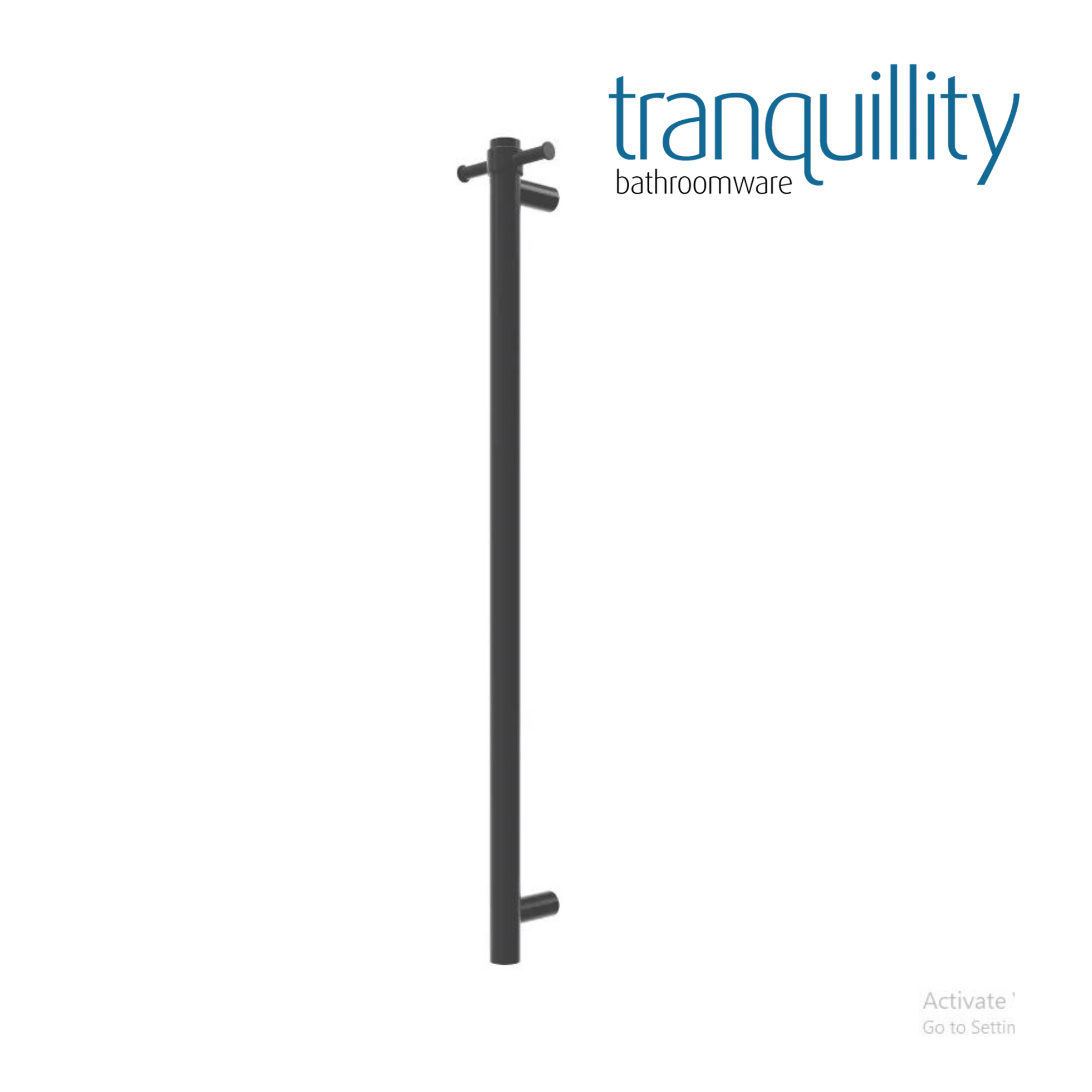 TRANQUILLITY ROUND VERTICAL HEATED TOWEL BAR 1000MM | BRUSHED GUNMETAL - The Tile Collection™