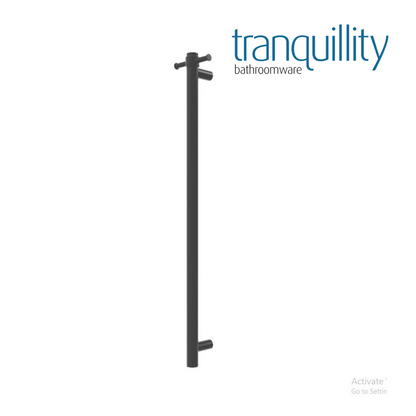 TRANQUILLITY ROUND VERTICAL HEATED TOWEL BAR 1000MM | BRUSHED GUNMETAL - The Tile Collection™