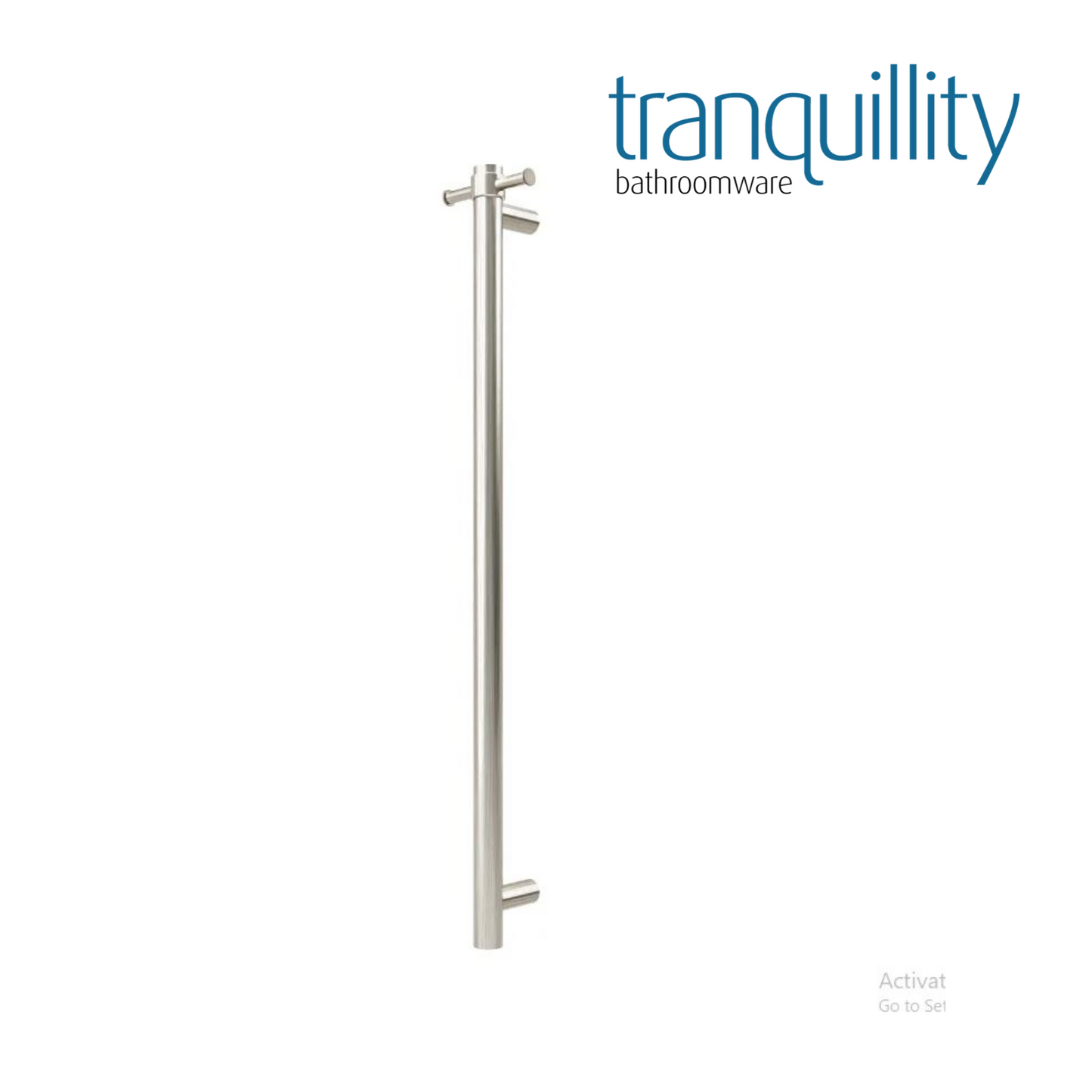TRANQUILLITY ROUND VERTICAL HEATED TOWEL BAR 1000MM | BRUSHED STAINLESS - The Tile Collection™