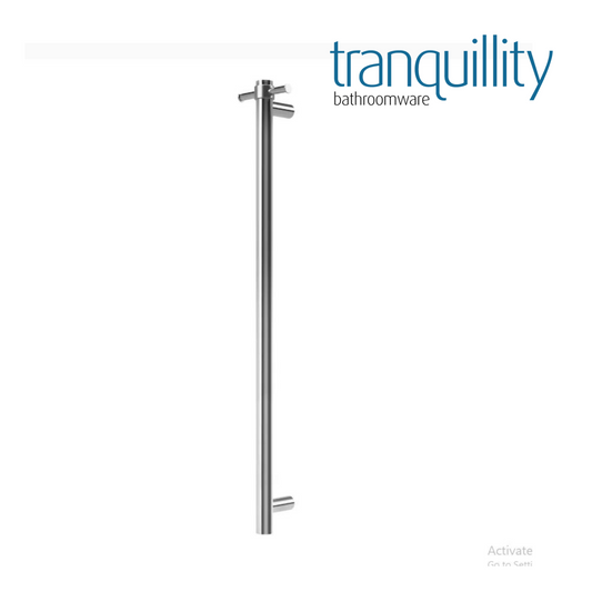 TRANQUILLITY ROUND VERTICAL HEATED TOWEL BAR 1000MM | POLISHED STAINLESS - The Tile Collection™