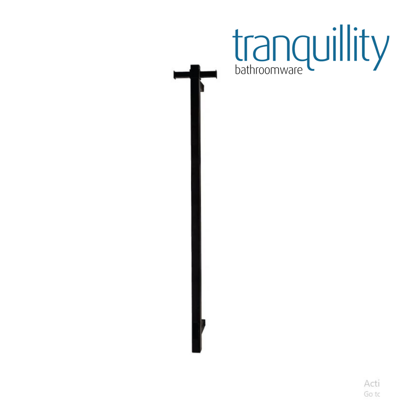 TRANQUILLITY SQUARE VERTICAL HEATED TOWEL BAR | 1000MM | MATT BLACK - The Tile Collection™