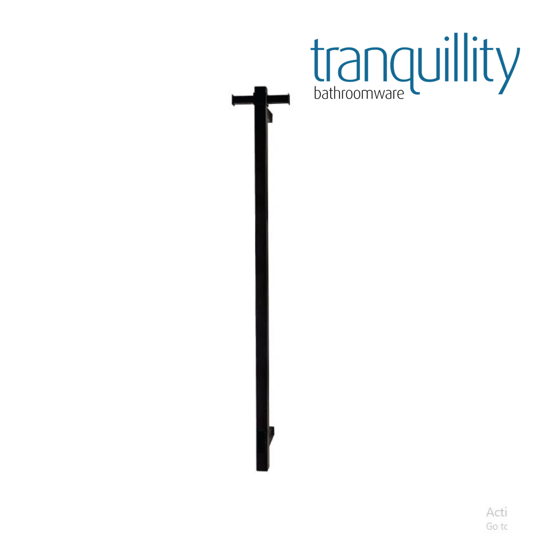 TRANQUILLITY SQUARE VERTICAL HEATED TOWEL BAR | 1000MM | MATT BLACK - The Tile Collection™