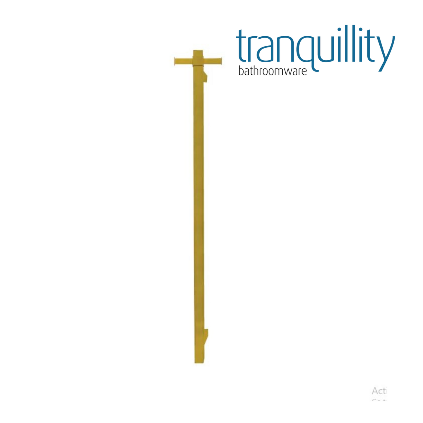 TRANQUILLITY SQUARE VERTICAL HEATED TOWEL BAR 1000MM | BRUSHED BRASS - The Tile Collection™