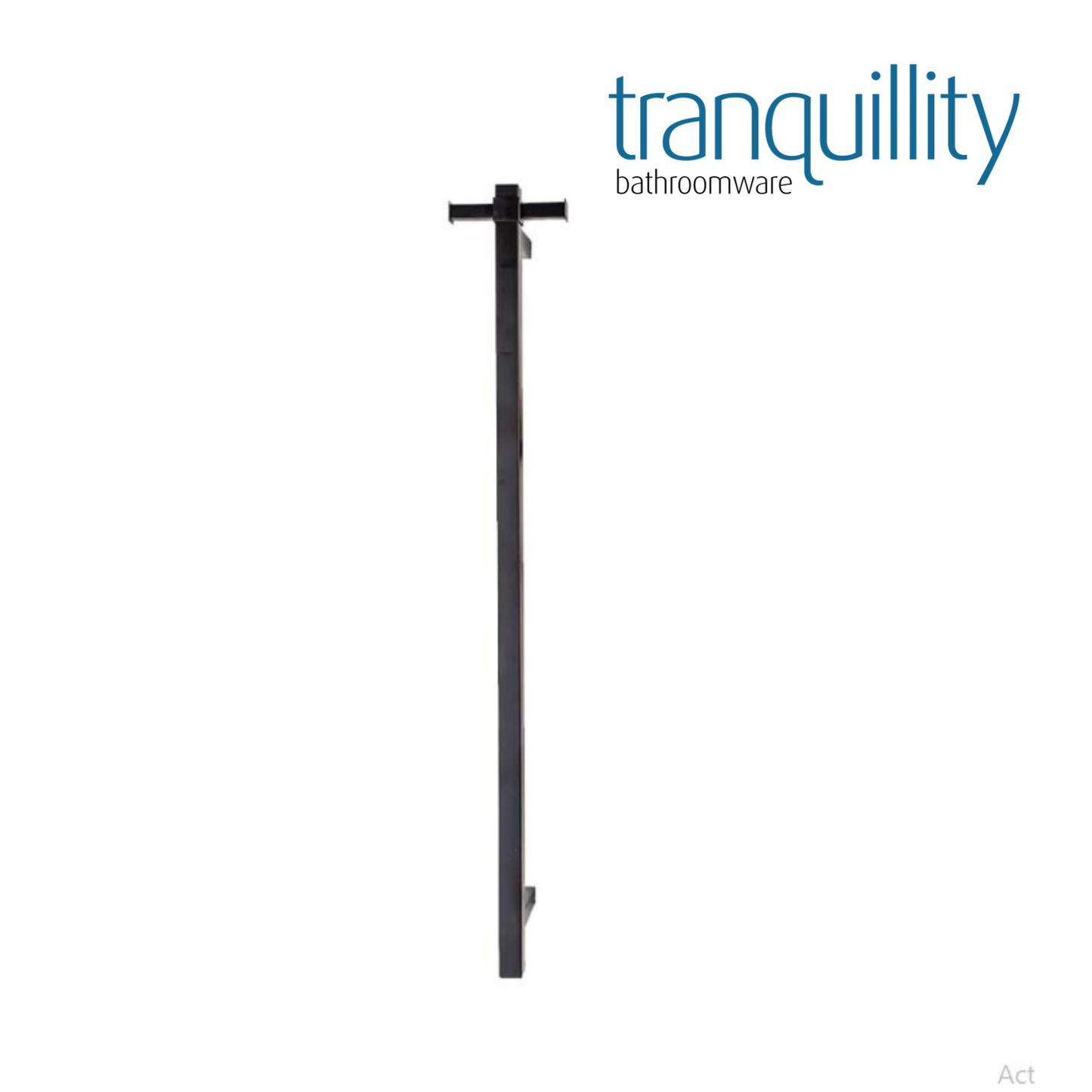 Square Single bar Heated Towel Rail - Gunmetal