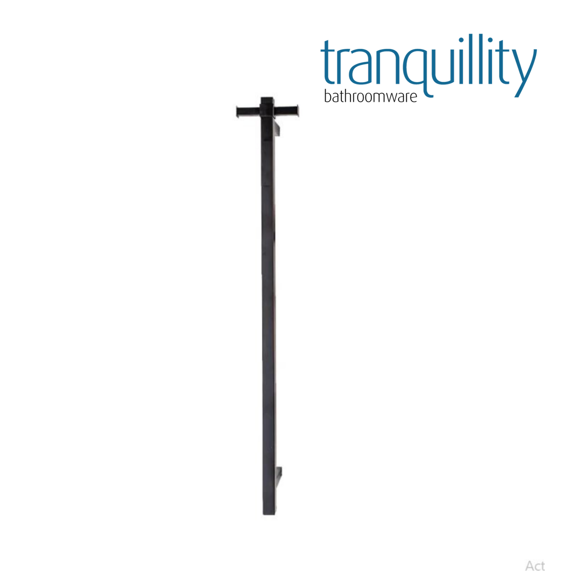 Square Single bar Heated Towel Rail - Gunmetal