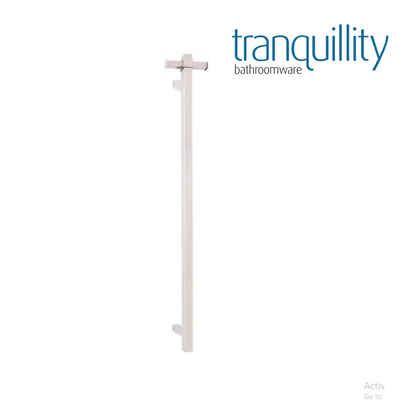 TRANQUILLITY SQUARE VERTICAL HEATED TOWEL BAR | 1000MM | BRUSHED STAINLESS - The Tile Collection™