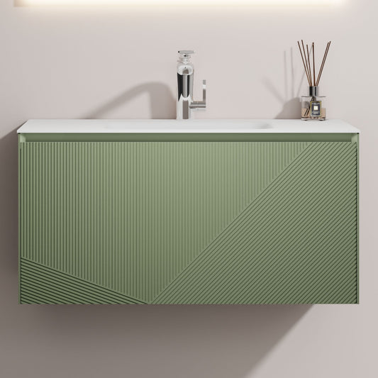 PARALLEL AVO WALL HUNG VANITY | 900MM | SAGE GREEN | PLYWOOD
