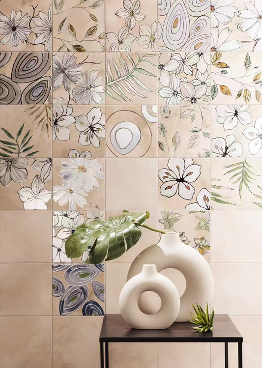 PINK DECO PORCELAIN TILE 200X200MM