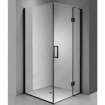 900X900MM SQUARE FRAMELESS SHOWER GLASS - BLACK