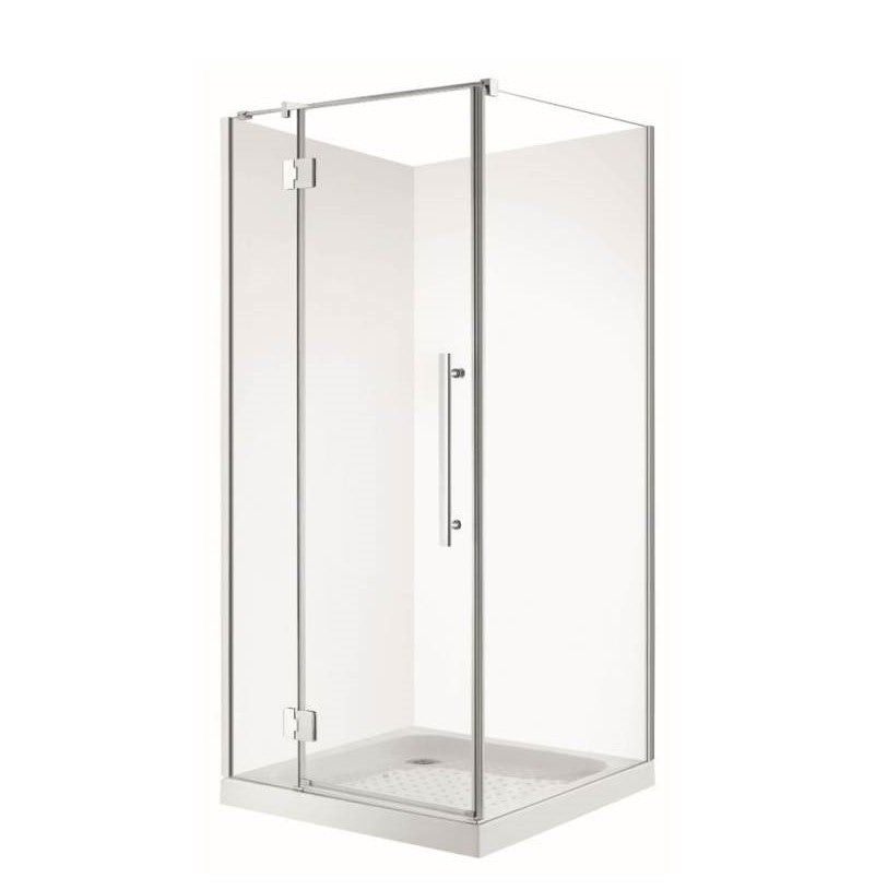 900X900MM FRAMELESS SHOWER GLASS WITH SWING DOOR- CHROME - The Tile Collection™