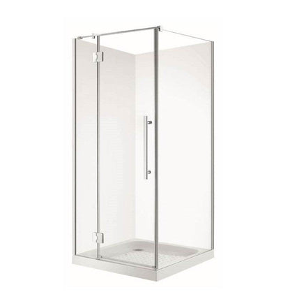1000X1000MM FRAMELESS SHOWER GLASS WITH SWING DOOR- CHROME - The Tile Collection™