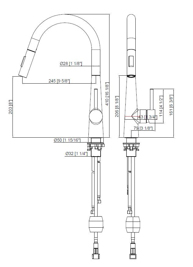 ROMA GOOSENECK PULLOUT KITCHEN SINK MIXER | 5 COLOURS - The Tile Collection™