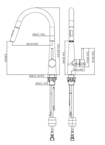ROMA GOOSENECK PULLOUT KITCHEN SINK MIXER | 5 COLOURS - The Tile Collection™