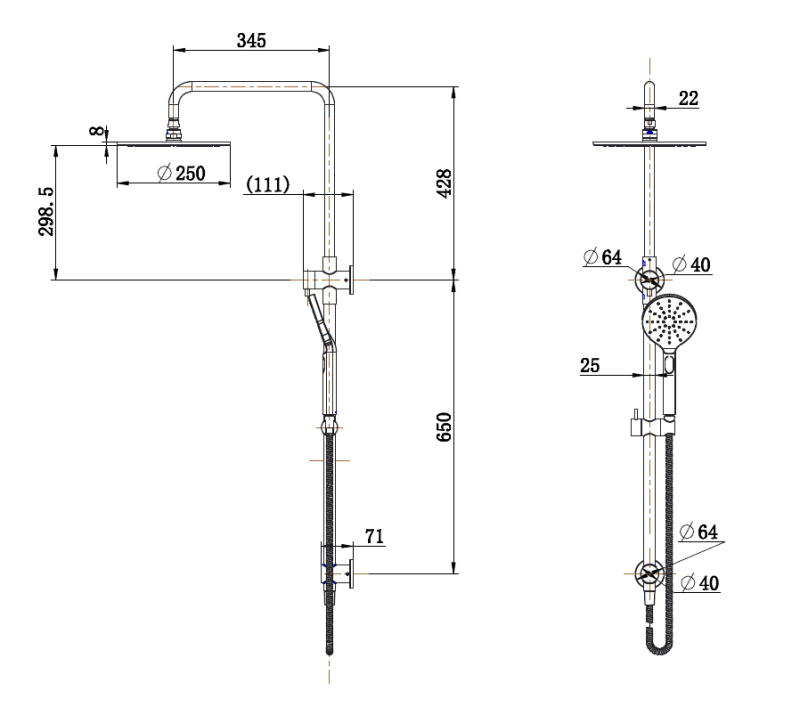 STAR LUXURY SHOWER COLUMN SET 5 FINISHES | MODERN NATIONAL