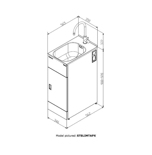 ROBINHOOD SLIM SUPERTUB WITH GOOSENECK TAP | 350W*565D*900H - The Tile Collection™