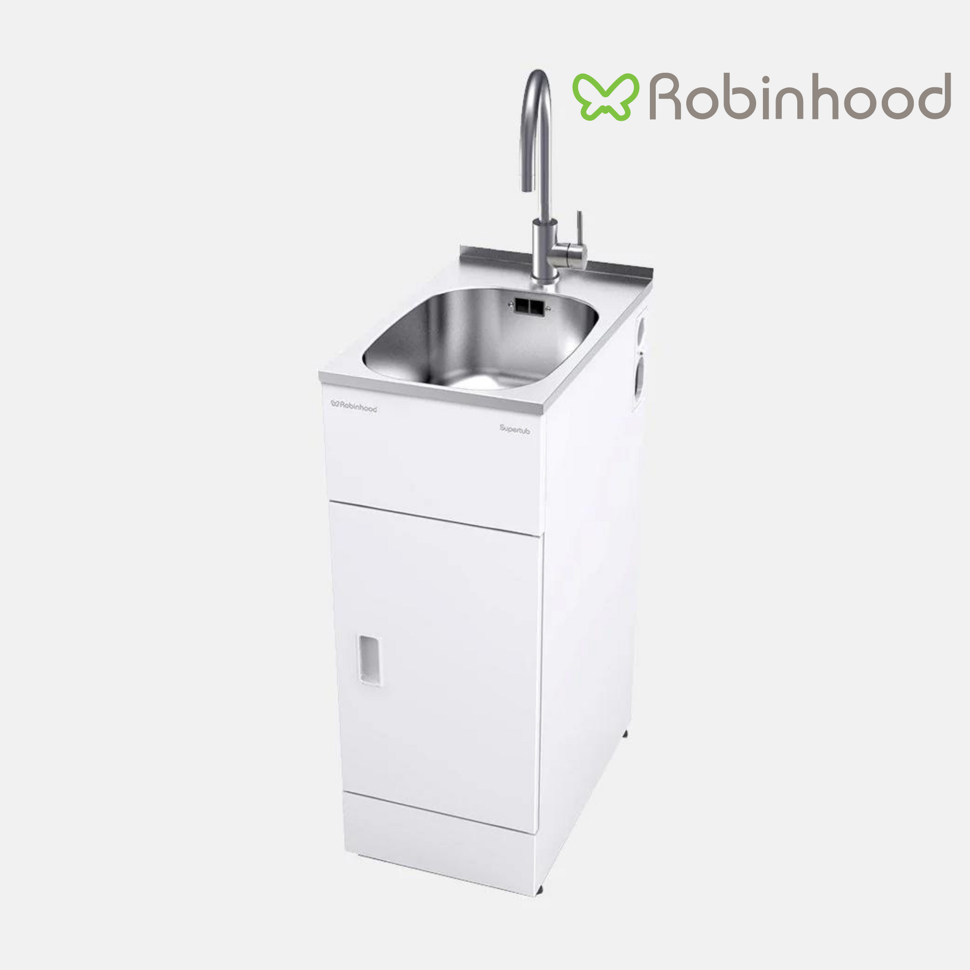 ROBINHOOD SLIM SUPERTUB WITH GOOSENECK TAP | 350W*565D*900H - The Tile Collection™
