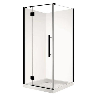 900X900MM SQUARE FRAMELESS SHOWER GLASS - BLACK