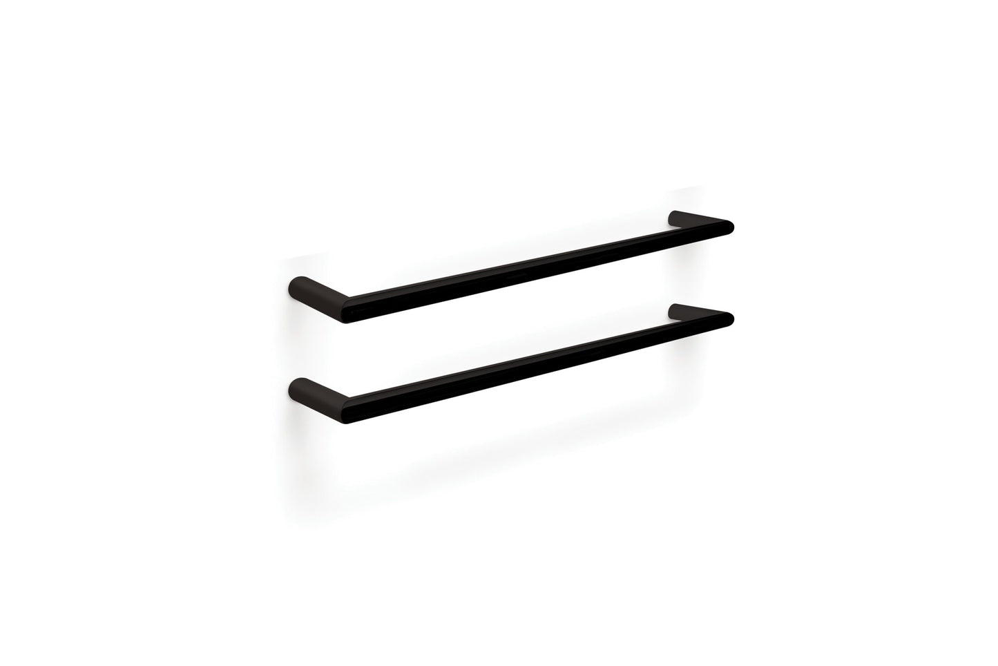 TRANQUILLITY ROUND SINGLE BAR HEATED TOWEL RAIL 600MM - MATTE BLACK