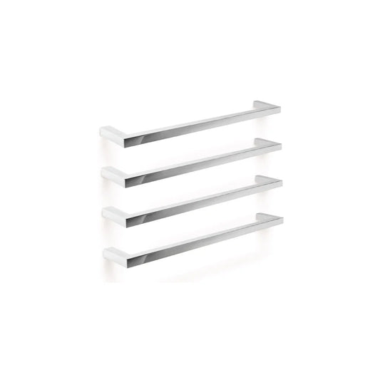 TRANQUILLITY SQUARE SINGLE BAR HEATED TOWEL RAIL 450MM - BRUSHED STAINLESS