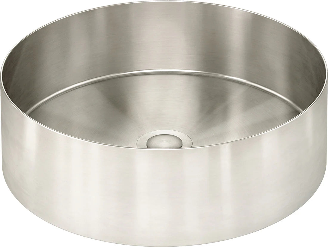OPAL 400MM ROUND STAINLESS STEEL VESSEL BASIN - BRUSHED STAINLESS