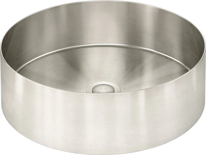 OPAL 400MM ROUND STAINLESS STEEL VESSEL BASIN - BRUSHED STAINLESS