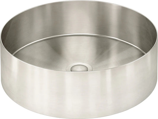 OPAL 400MM ROUND STAINLESS STEEL VESSEL BASIN - BRUSHED STAINLESS