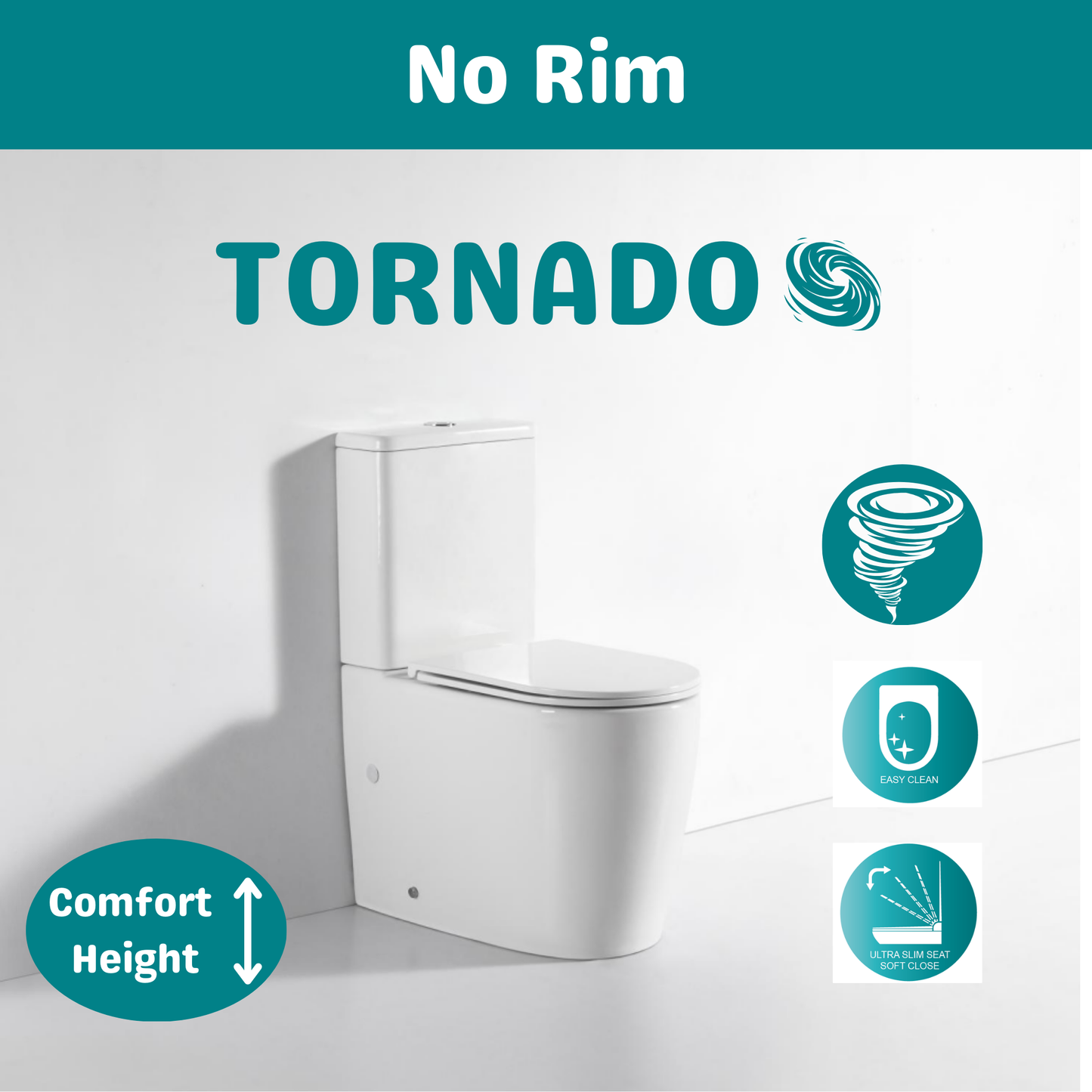 OCEANO OVERHEIGHT ZERO RIM TORNADO TOILET SUITE 660x370x850MM