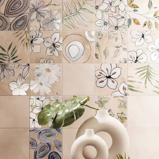 PINK DECO PORCELAIN TILE 200X200MM