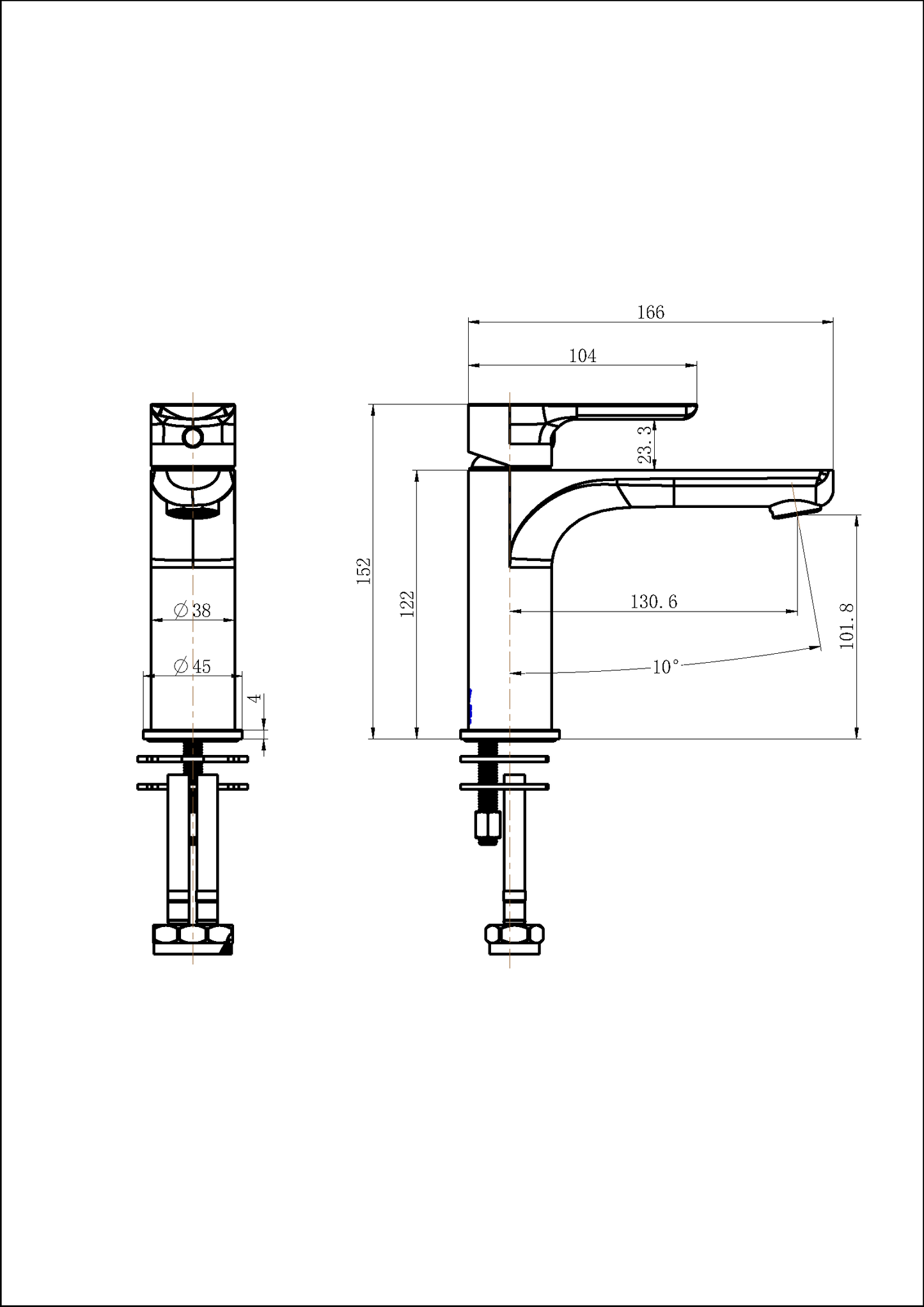 NOVA BASIN MIXER - PVD CHAMPAGNE (ONLINE ONLY)