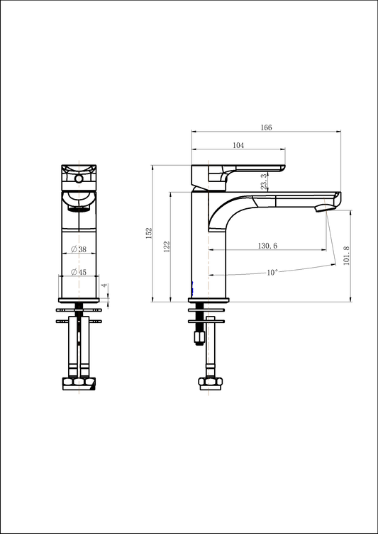 NOVA BASIN MIXER - PVD CHAMPAGNE (ONLINE ONLY)