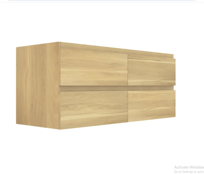 NELSON WALL HUNG VANITY | 1500MM | LIGHT OAK | DOUBLE BASIN | PLYWOOD - The Tile Collection™