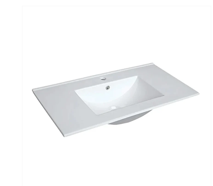 VERTO WILD 900MM PLYWOOD WALL HUNG VANITY - FOREST GREEN, FLUTED FRONT WITH CERAMIC TOP