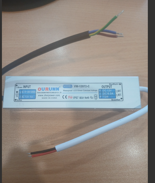 12V TRANSFORMER FOR VERTICAL AND HORIZONTAL HEATED TOWEL RAIL 72W