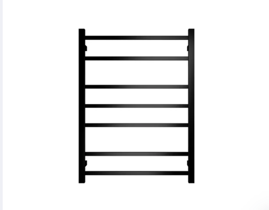 7 BAR SQUARE HEATED TOWEL RAIL 800H*600W DN- MATTE BLACK
