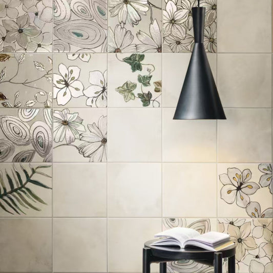 IVORY DECO PORCELAIN TILE 200X200MM