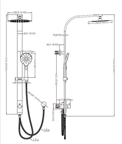 VELA ROUND DUAL SHOWER COLUMN - 5 COLOURS